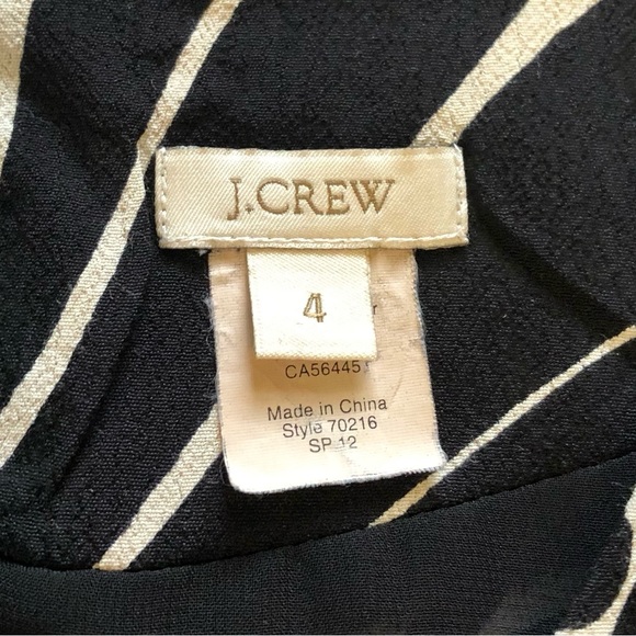 J. Crew Black White 3/4” Sleeve Dress Size 4 - Picture 4 of 8